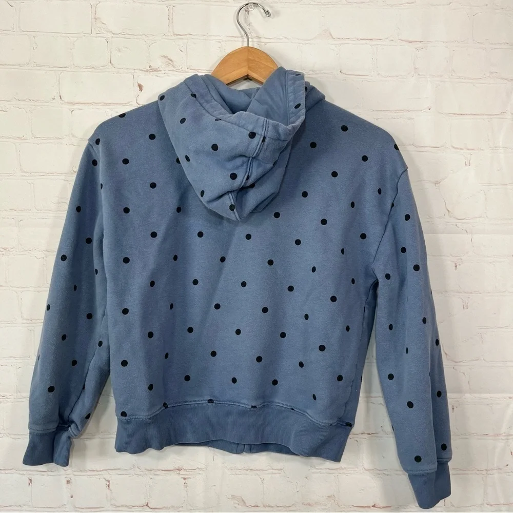 GAP Full Zip Hoodie Sweatshirt Girls XXL 14-16 Blue Polka Dot Pockets - Picture 5 of 7